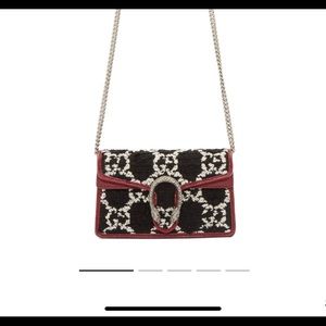 Authentic Gucci Black Tweed Super Mini Dionysis